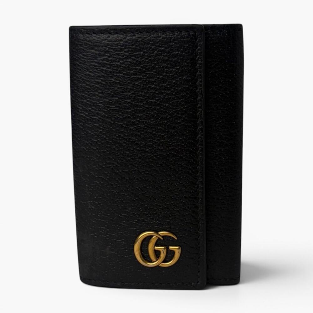 Gucci GG Marmont Black Leather 6 Key Case